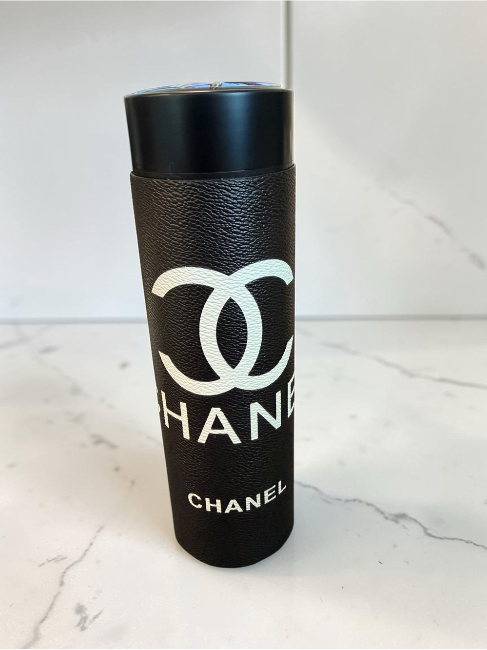 NWOT Source Unknown Black & White Monogram Tumbler/Thermos